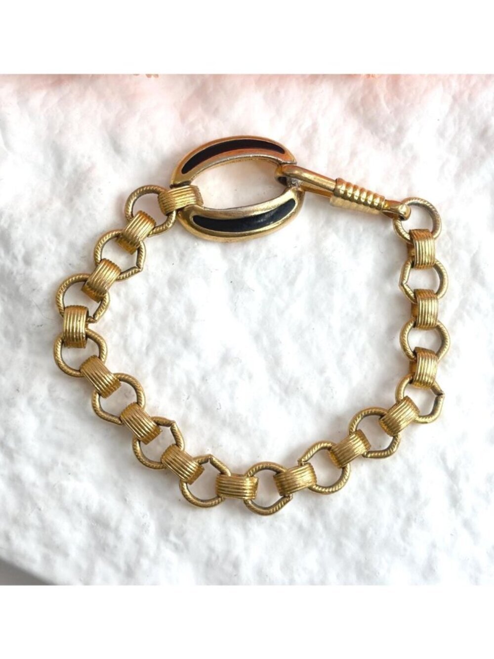 Rolo Chain Gold Toned Chunky Vintage 80's Style Bracelet